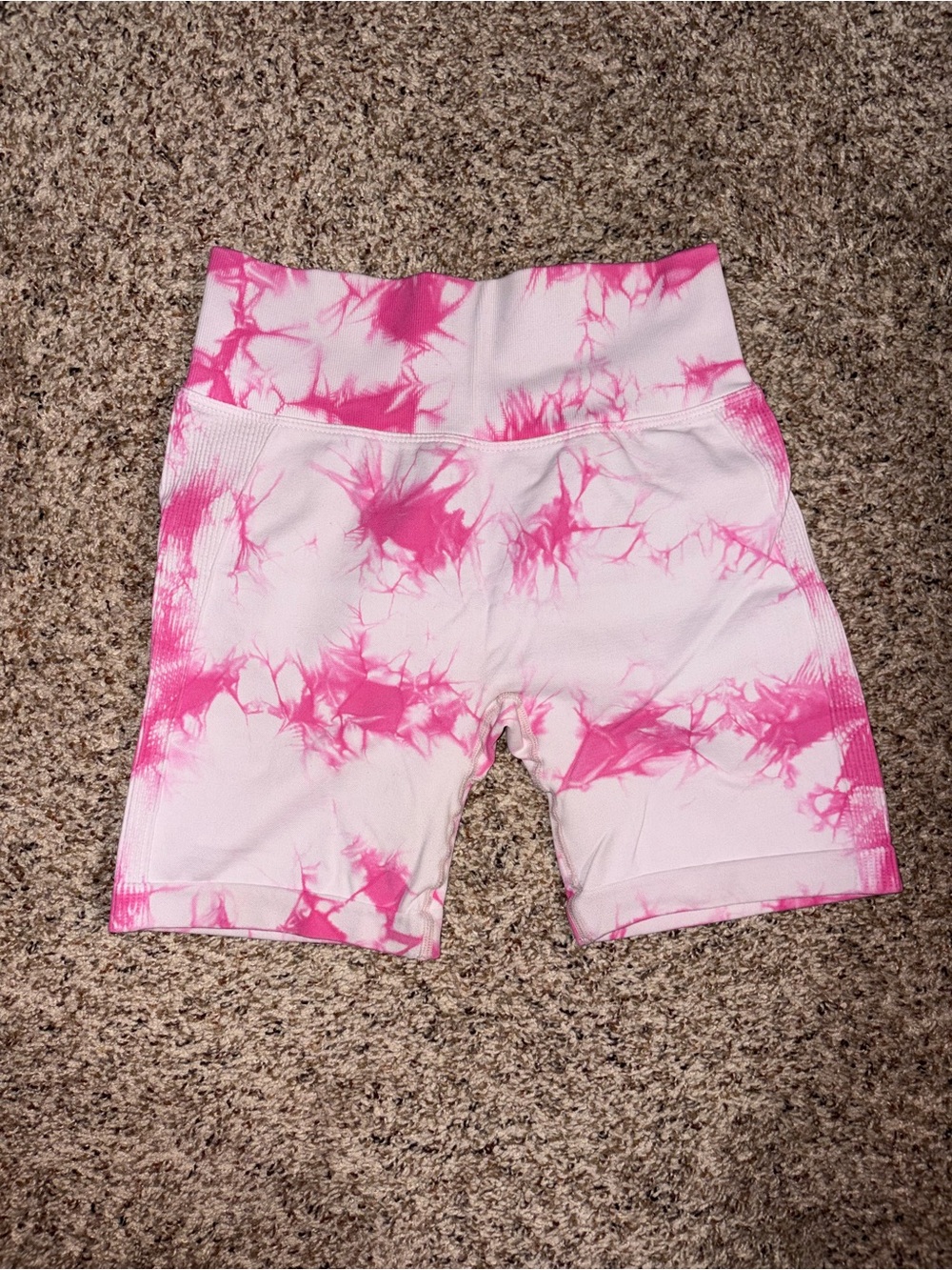 NVGTN Pink Tie-Dye High-Rise Women’s Bike Shorts